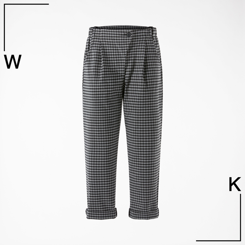 STRAIGHT CHECKERED TROUSERS