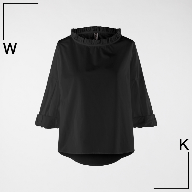 WIDE BLOUSE WITH ROUCHES NECK