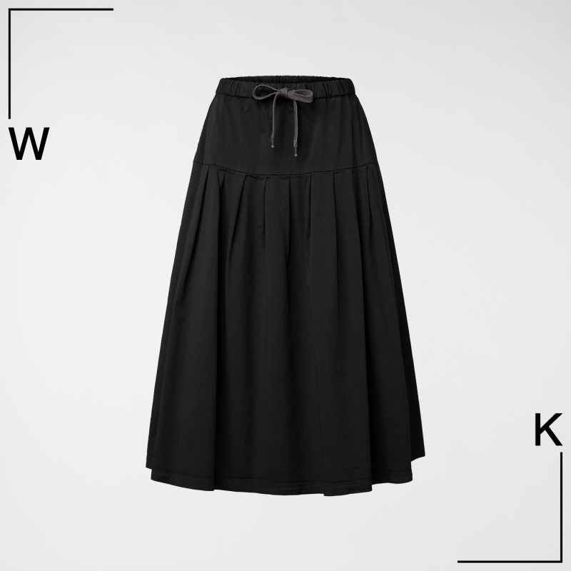 PLEATED SKIRT WITH SMOOTH YOKE