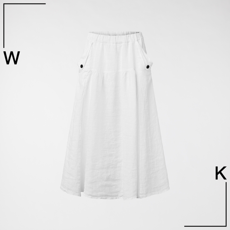 LINEN SKIRT WITH BUTTONS ON...