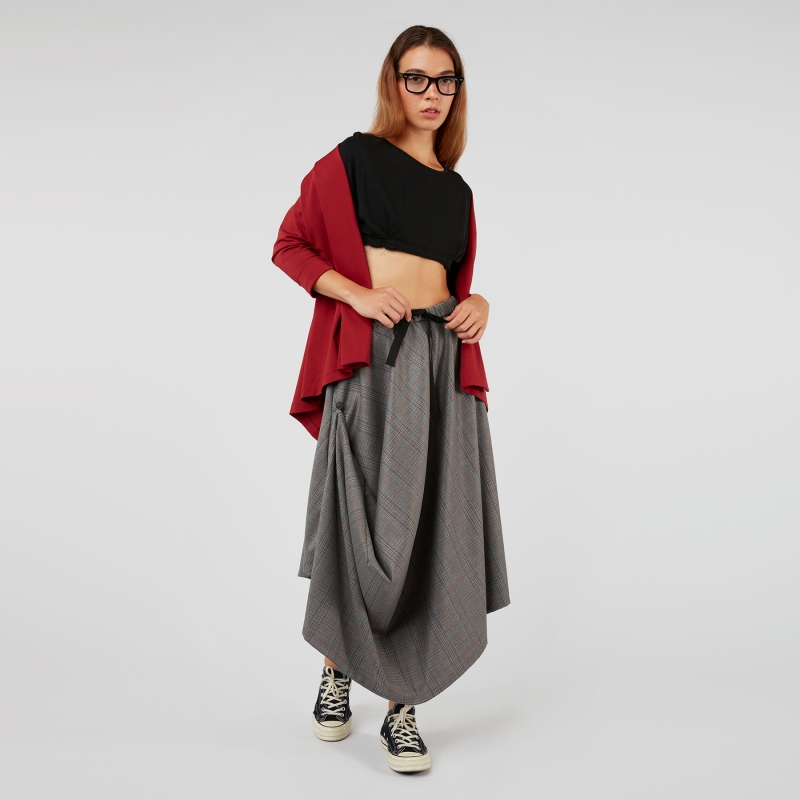 MIDI SKIRT WITH DRAPED SIDE