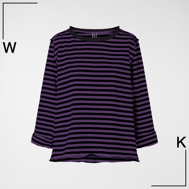 STRIPED T-SHIRT WITH RIB NECK