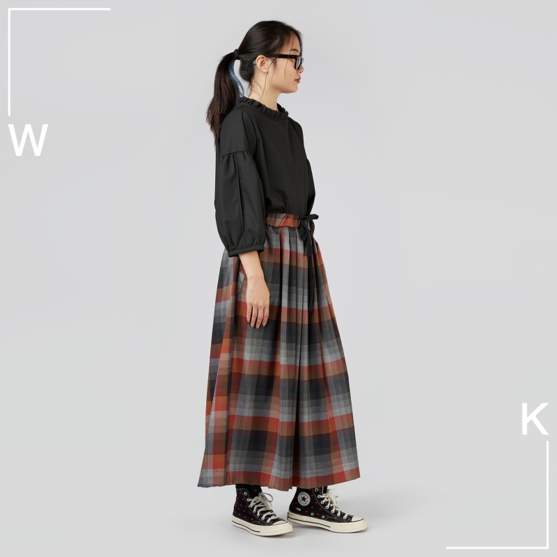 WIDE CHECKED CULOTTE TROUSERS