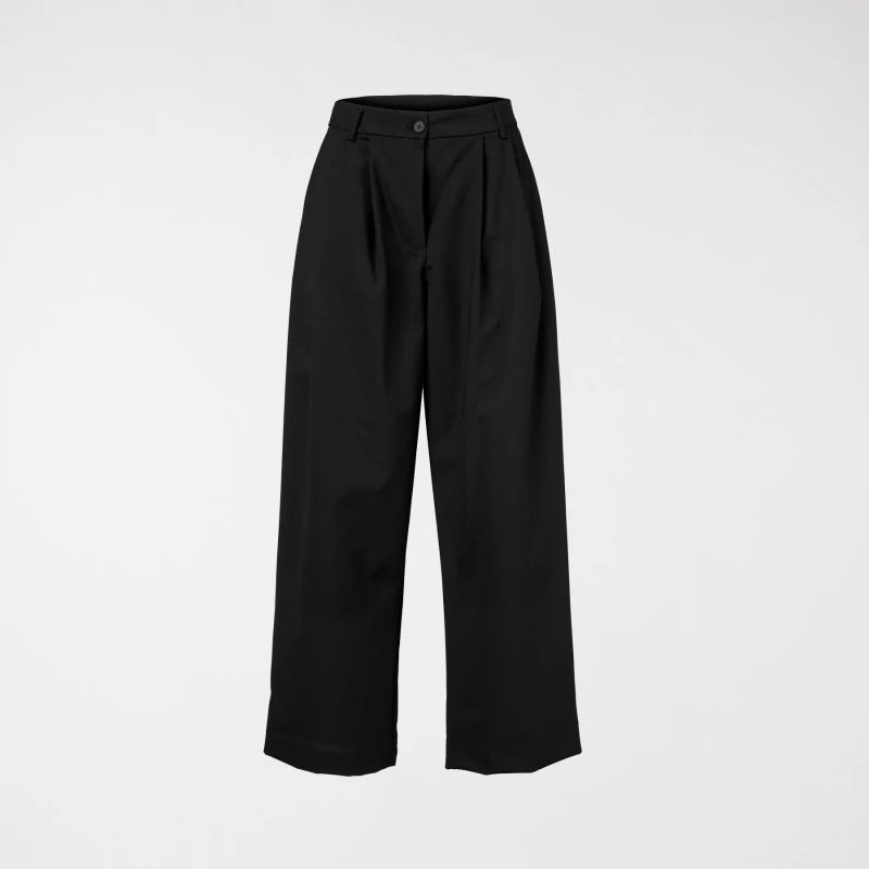 VISCOSE BLEND WIDE TROUSERS