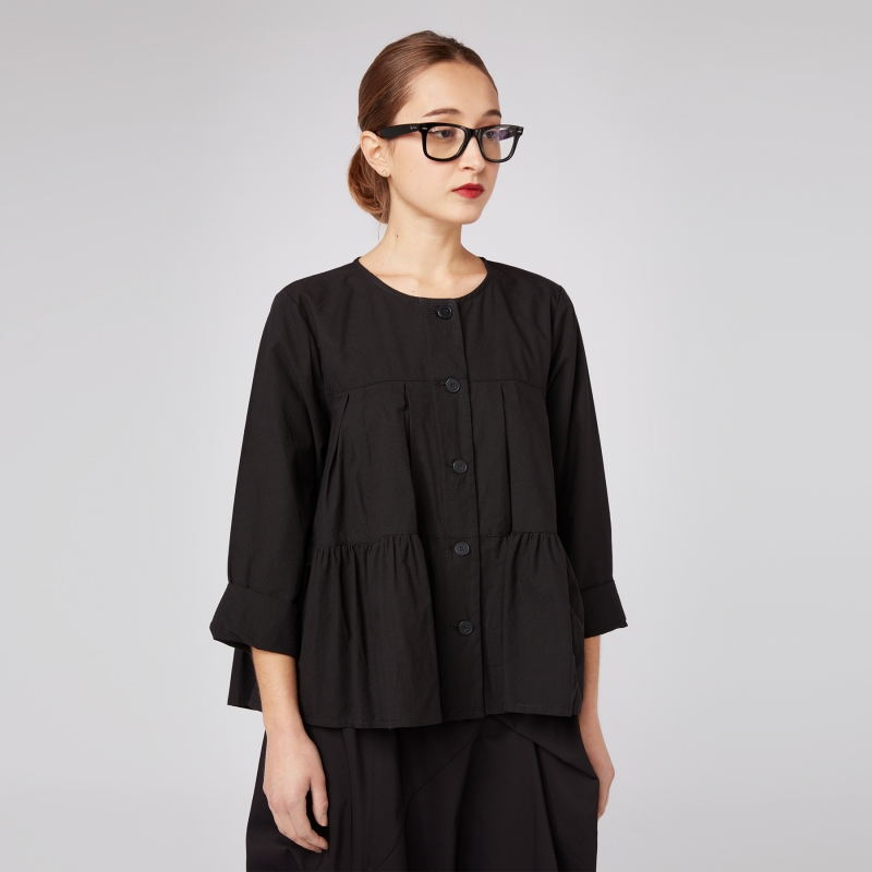 BLUSA A BALZE IN COTONE