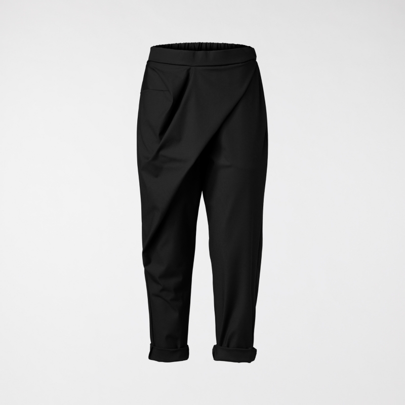 TROUSERS WITH FRONT DRAPERY