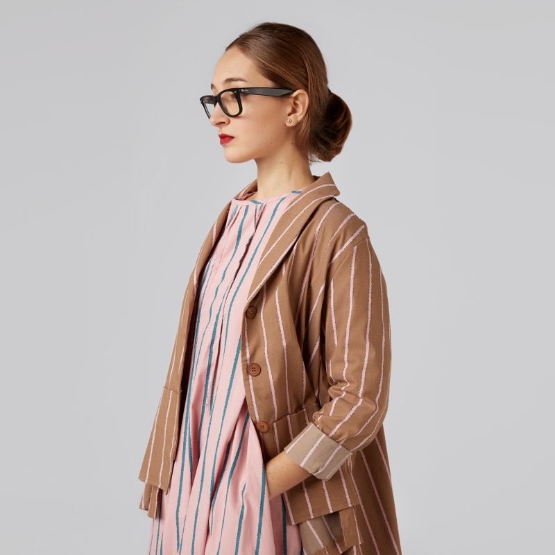 COTTON BLEND STRIPED JACKET