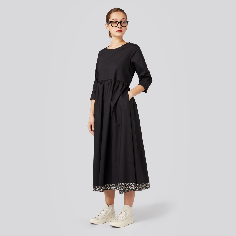 DRESS WITH FLORAL HEM