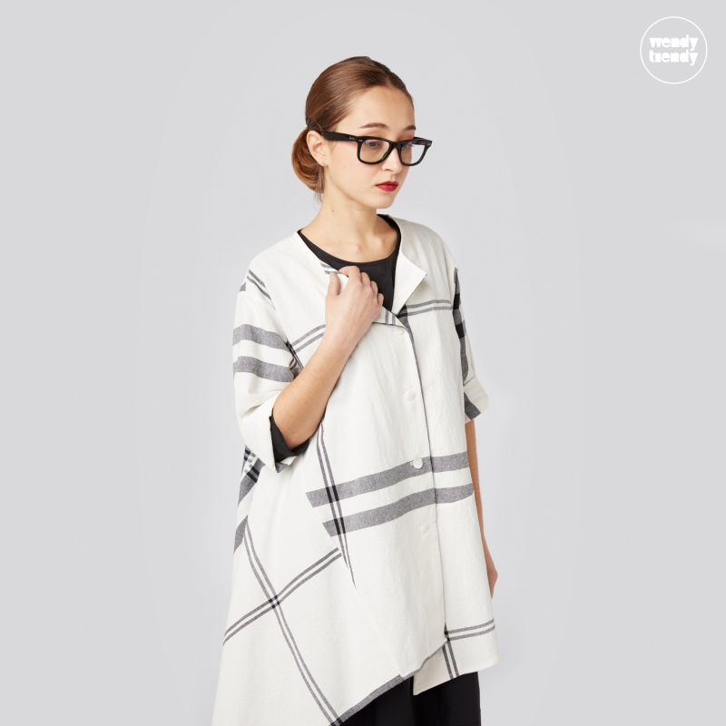 ASYMMETRIC CARDIGAN IN B&W...