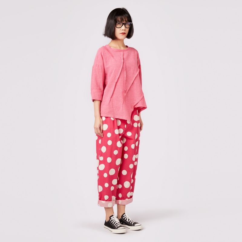 PANTALONI A POIS IN COTONE