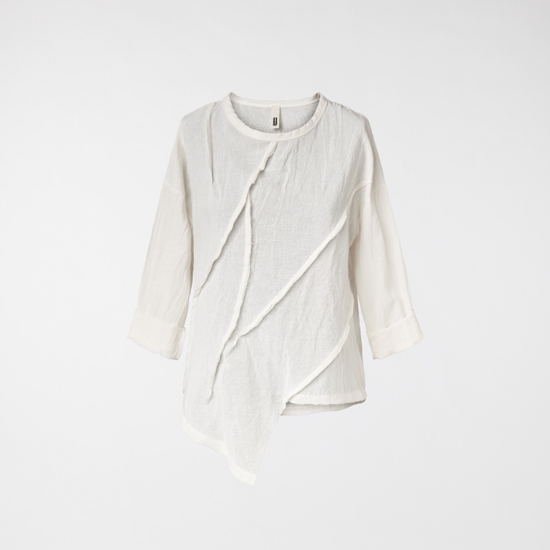 MUSLIN T-SHIRT WITH SEAMS...