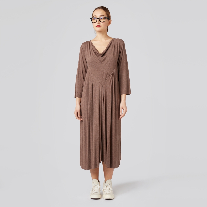 DRAPED DRESS IN VISCOSE FABRIC