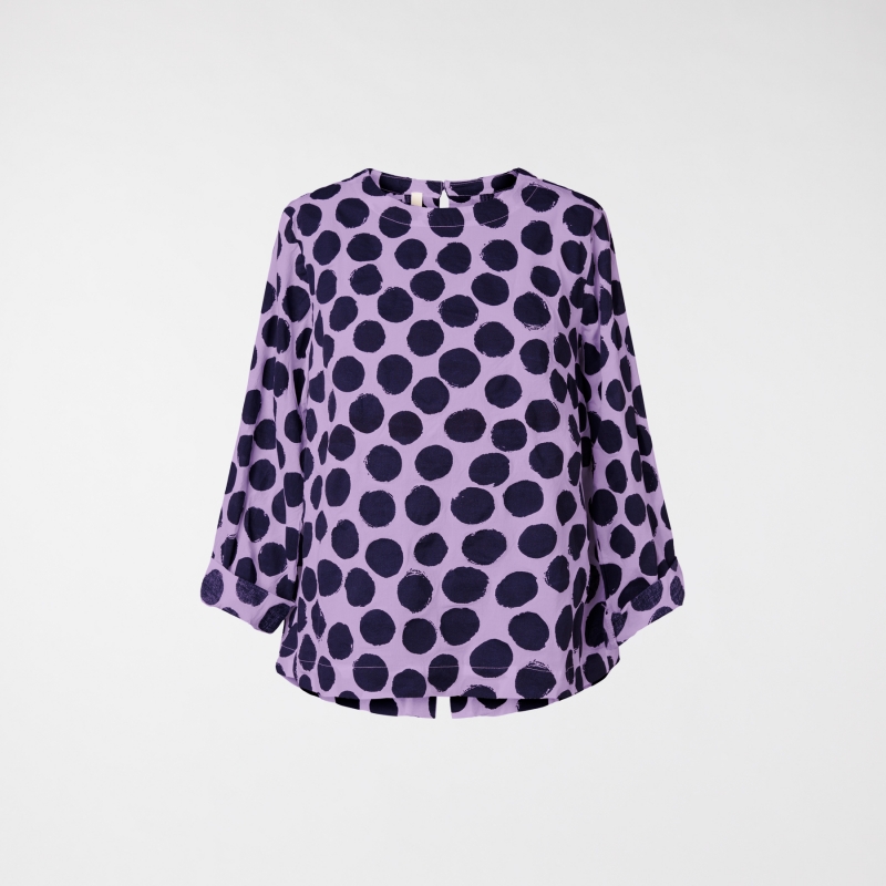 BLUSA CON STAMPA A POIS IN...