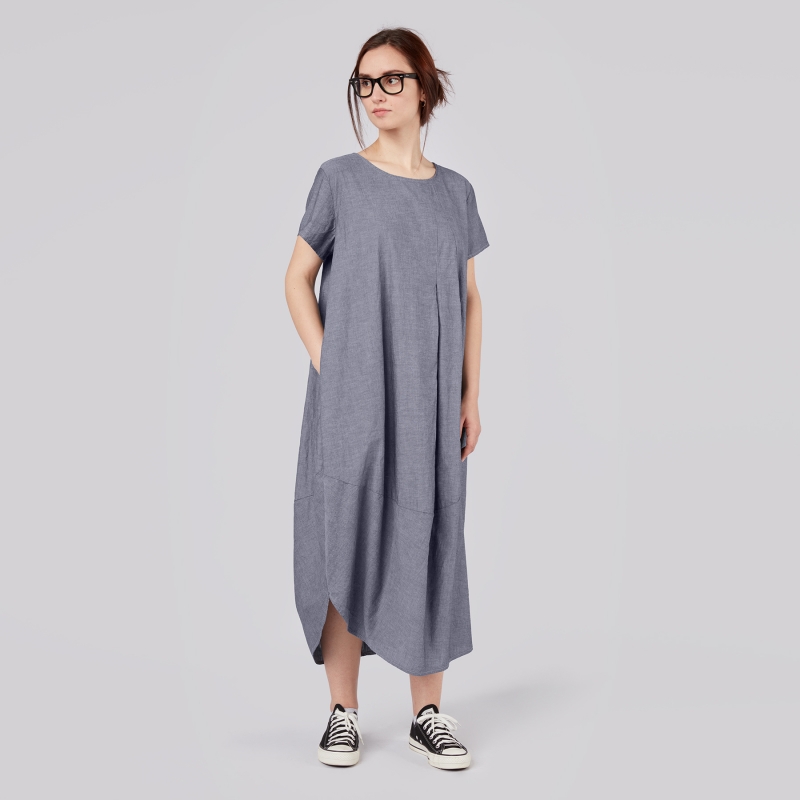 WIDE DRESS IN COTTON FABRIC