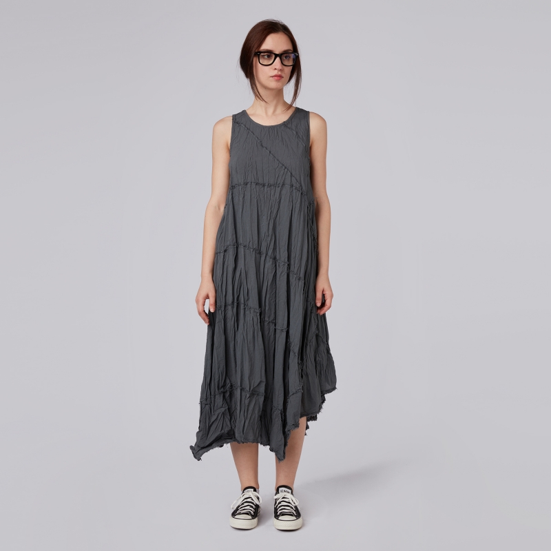 SLEEVELESS DRESS WITH DRAPING
