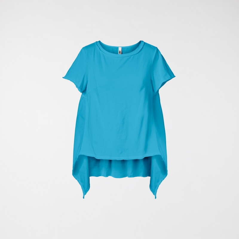 T-SHIRT WITH MUSLIN VOLANT...