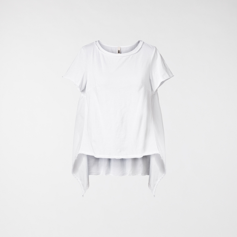 T-SHIRT WITH MUSLIN VOLANT...