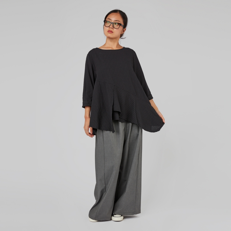 BLOUSE IN PINSTRIPED FABRIC