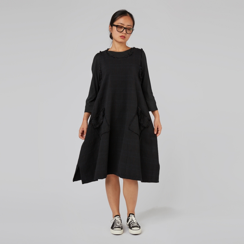 A LINE DRESS IN DARK TARTAN...