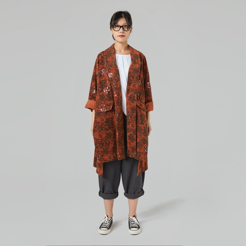 FLOWERS PATTERN JACKET WITH...
