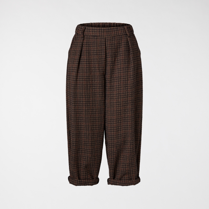 CHECKED TROUSERS IN WOOL...