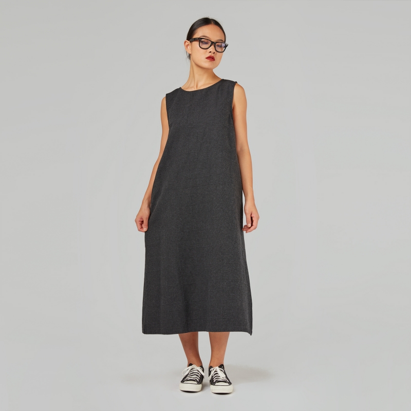Checked sleeveless on sale dress
