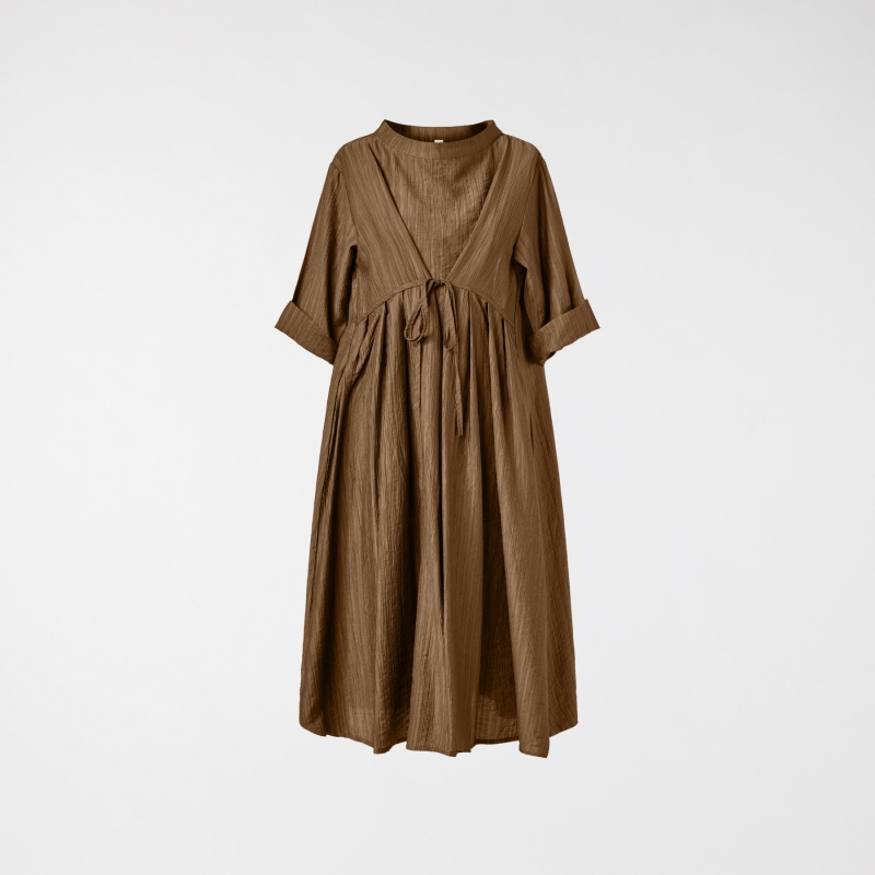 PLEATED DRESS IN VISCOSE...