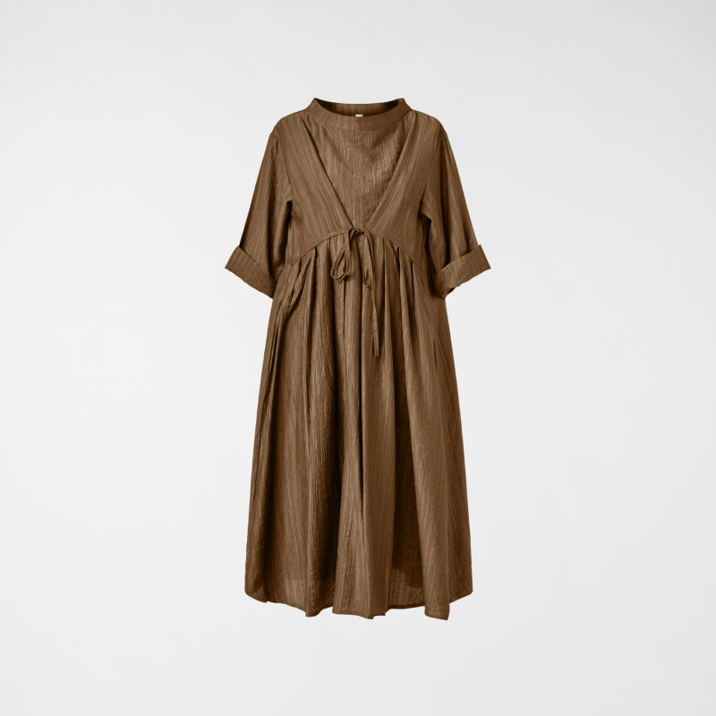 PLEATED DRESS IN VISCOSE...