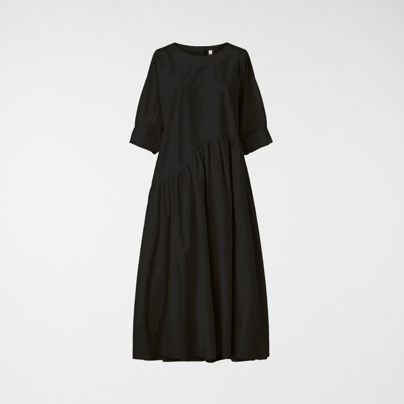 COTTON DRESS WITH WAVE PLEATS