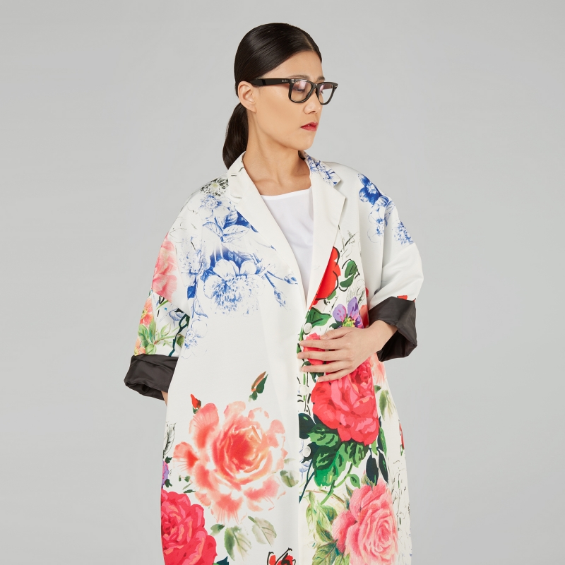 GIACCA KIMONO CON FIORI...