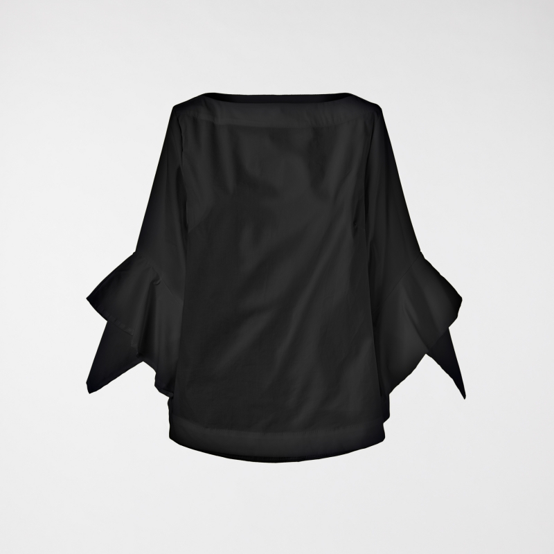 BLOUSE WITH VOLANT SLEEVES
