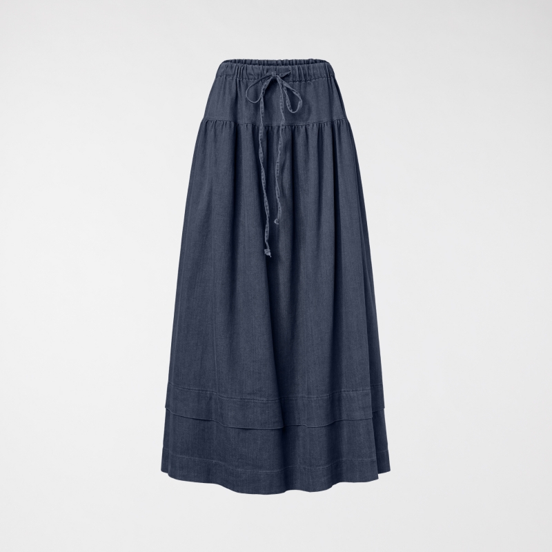 FLARED SKIRT IN DENIM FABRIC