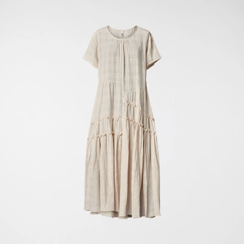 DRESS WITH ROUCHE IN COTTON...