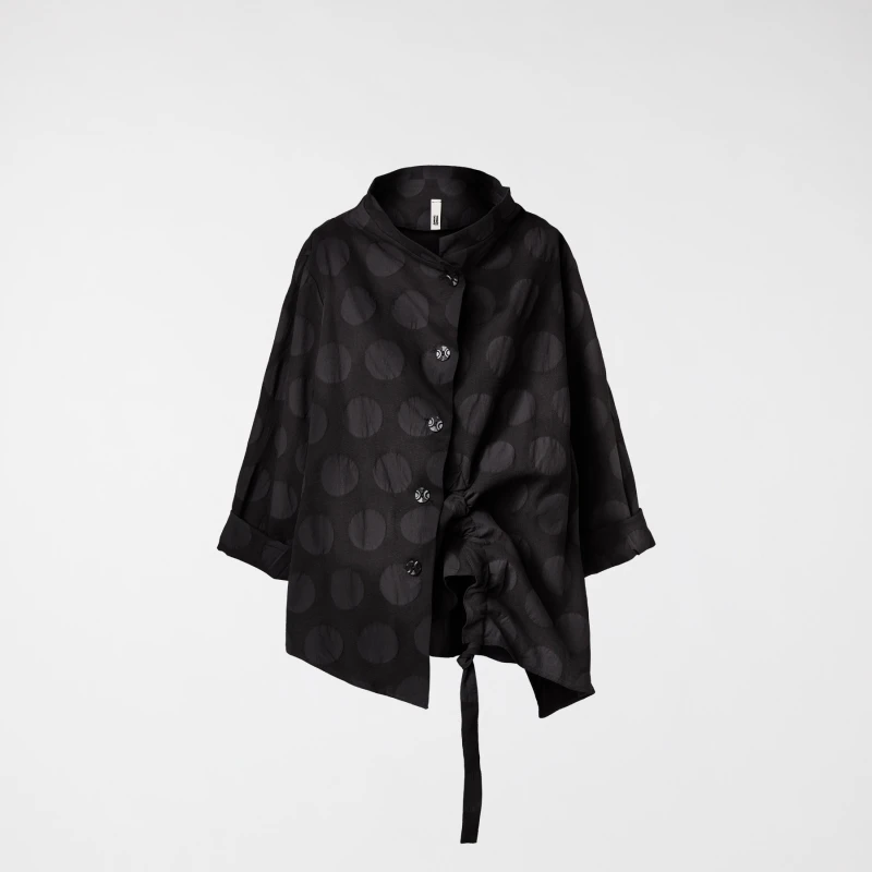 ASYMMETRIC SHIRT IN POLKA...