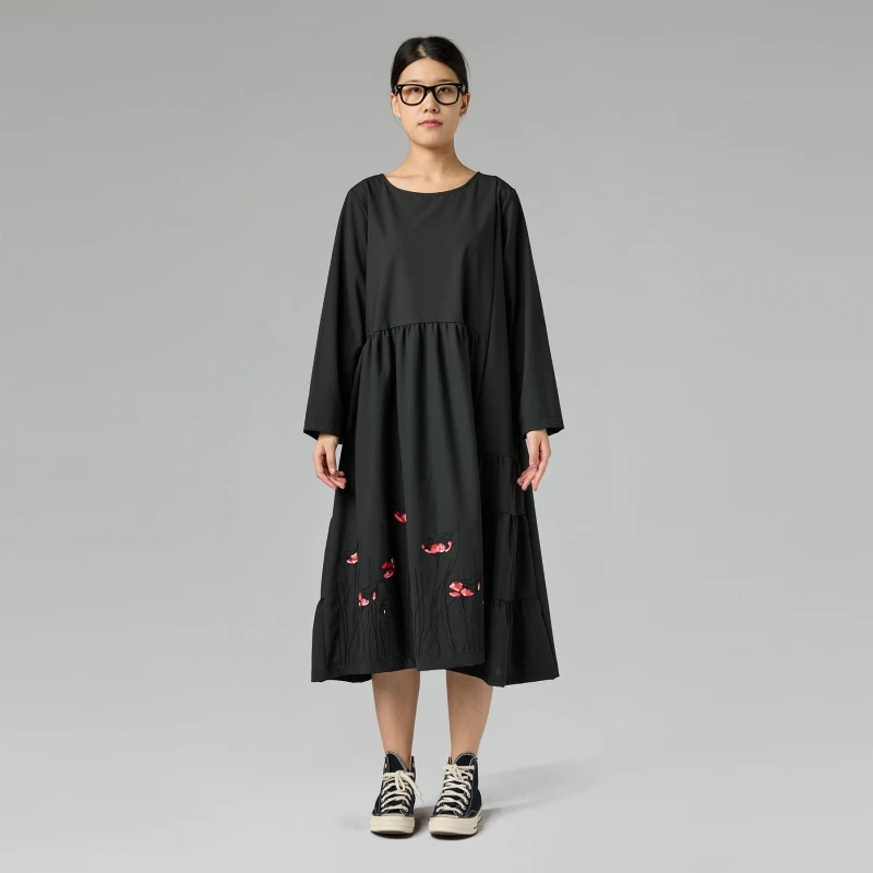 DRESS WITH POPPIES EMBROIDERY