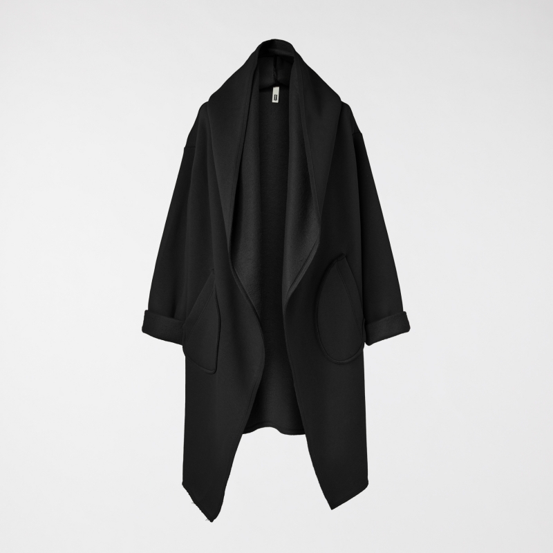 GAUZED CARDIGAN BLACK