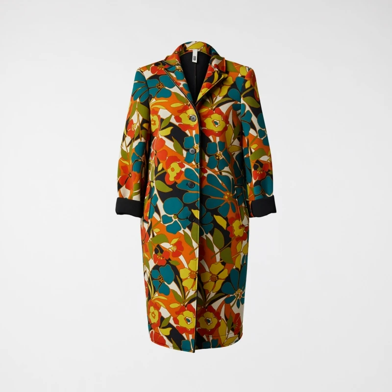 COAT IN FLOREAL NEOPRENE...