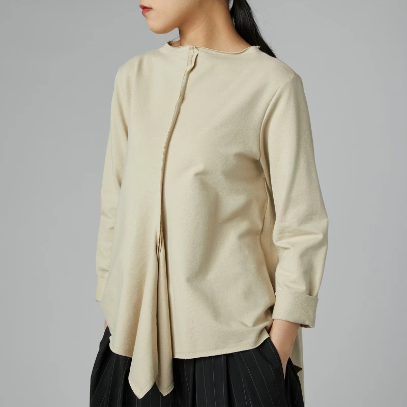 ASYMMETRIC SWEATSHIRT BEIGE
