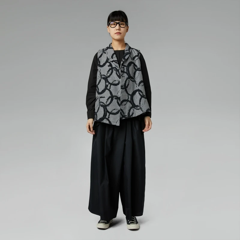 VICHY VEST WITH EMBROIDERY