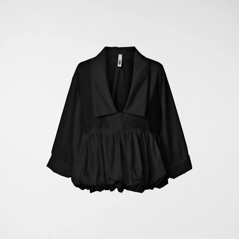 BLUSA CON ROUCHE E COLLETTO...