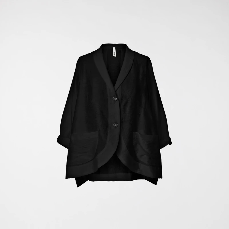GIACCA NERA LEGGERA CON...
