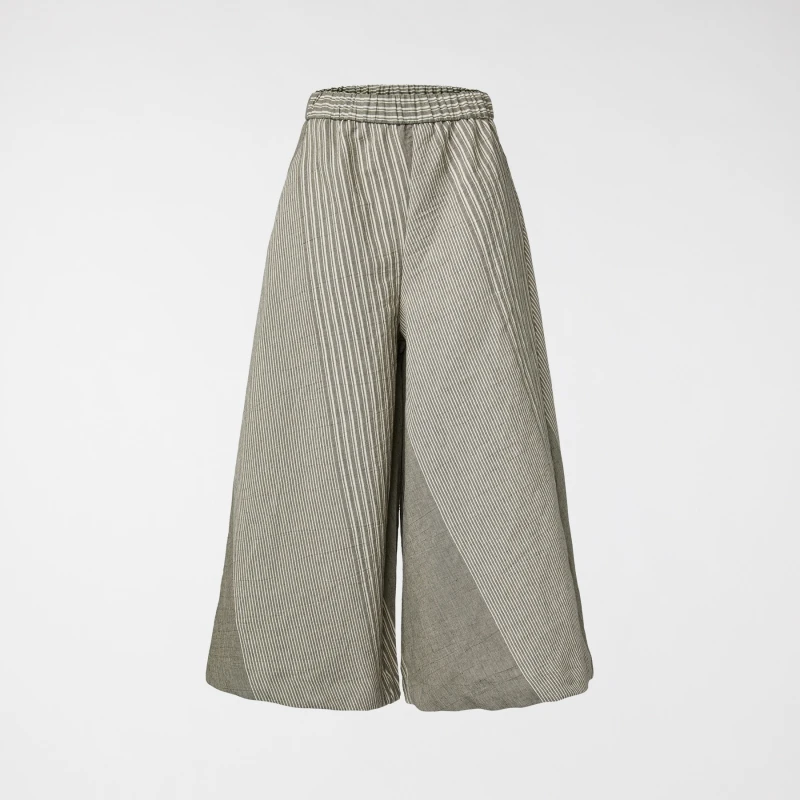 PANTALONI AMPI A RIGHE...
