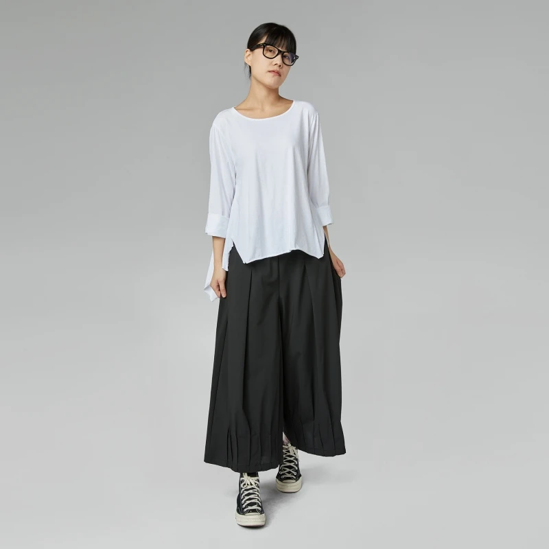COTTON T-SHIRT WITH SIDE...