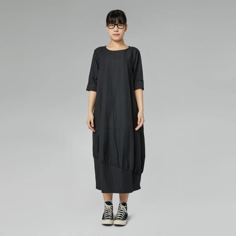 EGG-SHAPED WIDE DRESS BLACK