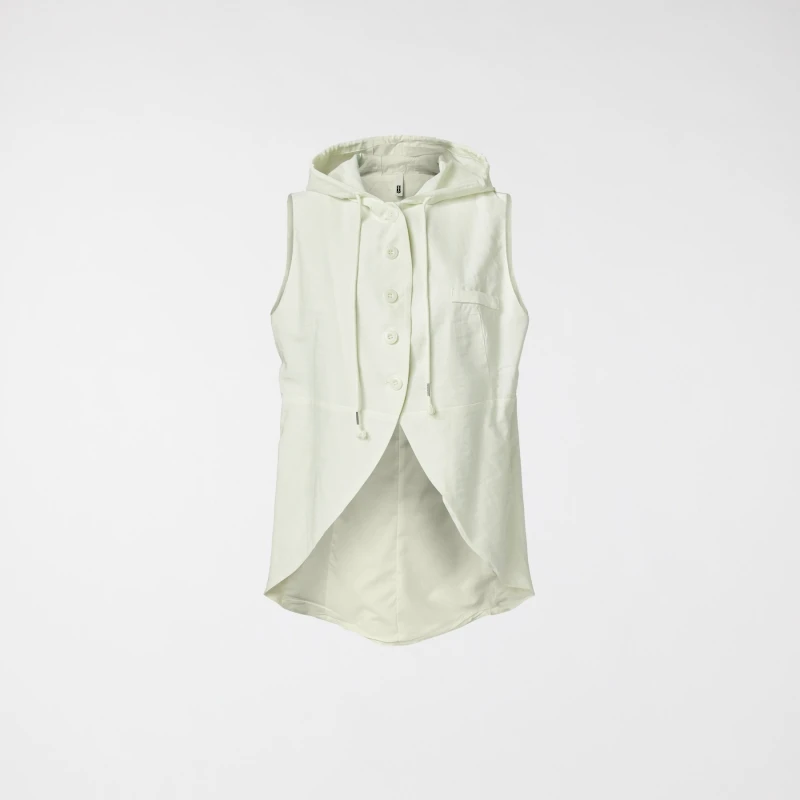 HOODED VEST OFF WHITE