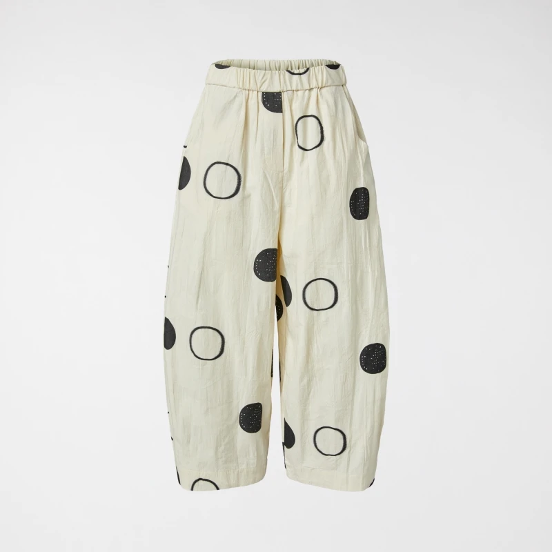LOOSE POLKA DOT TROUSERS CREAM