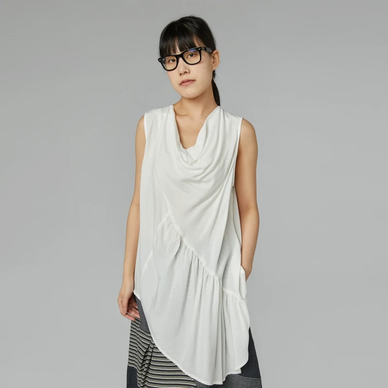 TOP FLUIDO ASIMMETRICO BIANCO