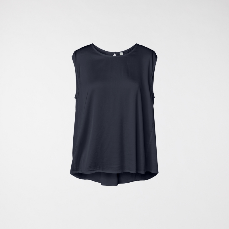 RAYON BLEND SATIN TOP BLUE