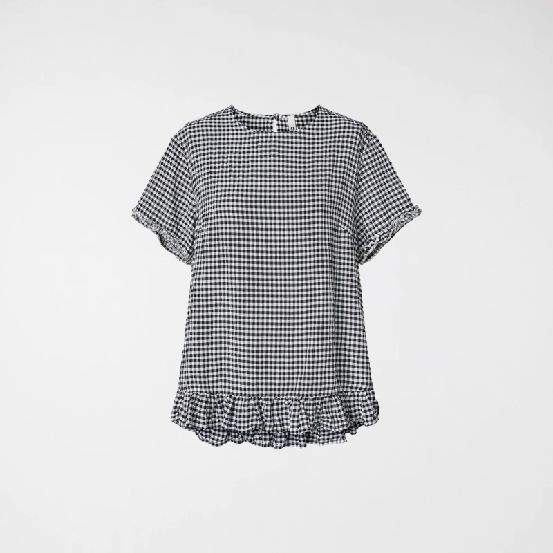 BLUSA A QUADRETTI IN MISTO...