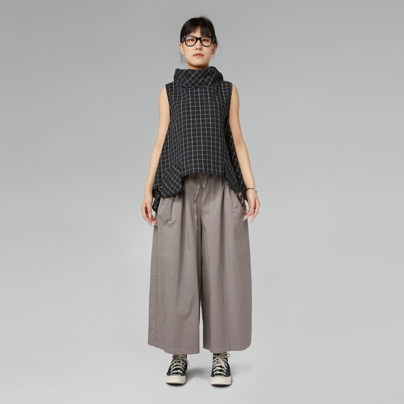 CHECKED TOP BLACK